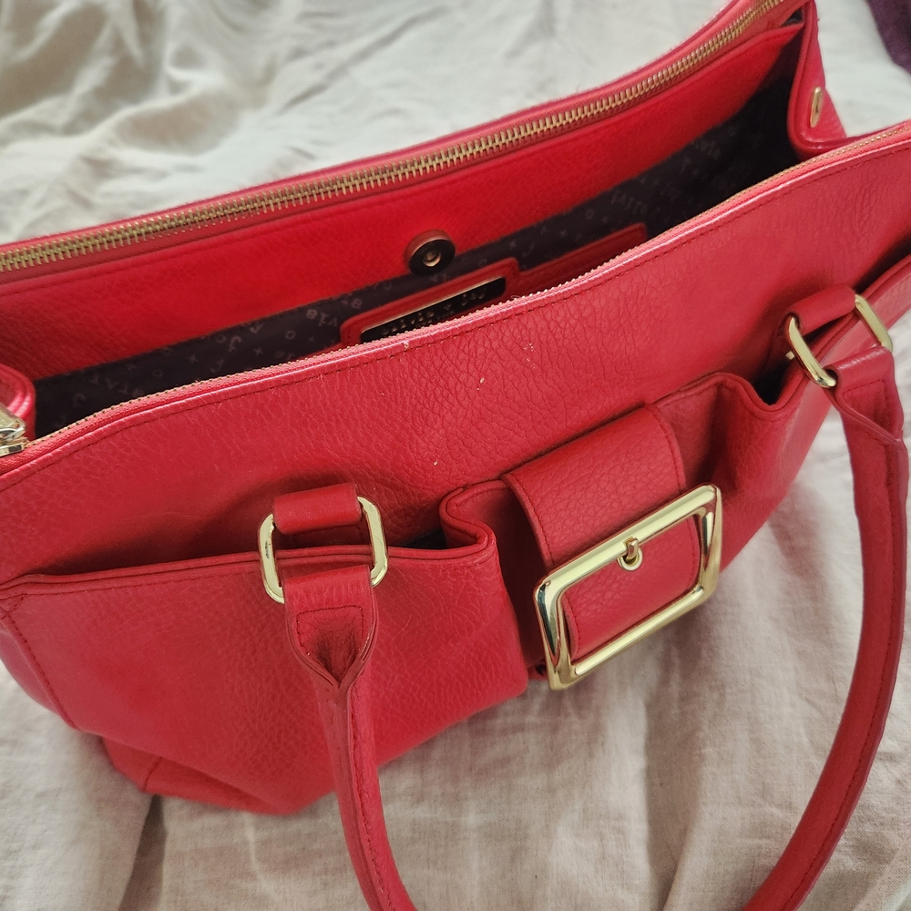 Elegant Red Leather Handbag